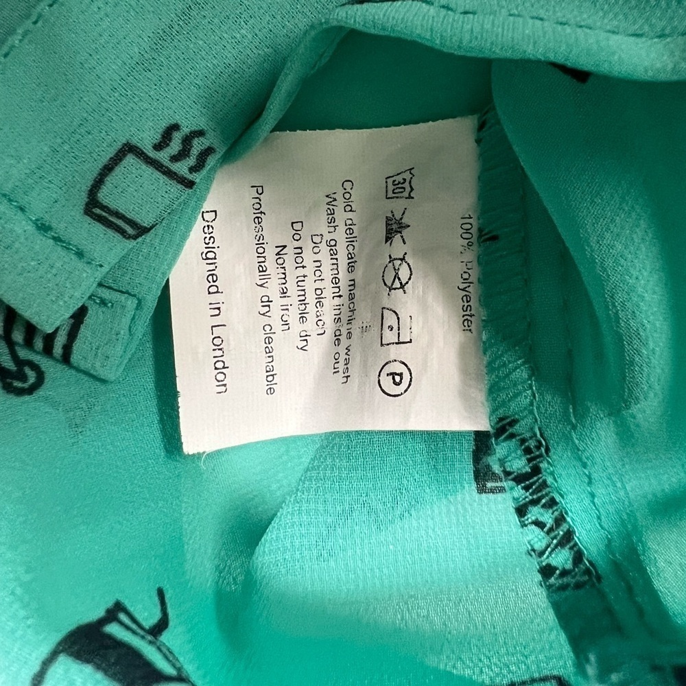 ZINK OF LONDON LONG SLEEVE SHEER LIKE FUN SHIRT MEDIUM TURQUOISE SIZE LARGE - Picture 6 of 13